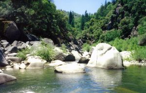 riviere en boulder dans une zone de torrent