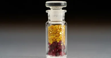 paillettes et grenats trouvés en orpaillage dans la Garonne