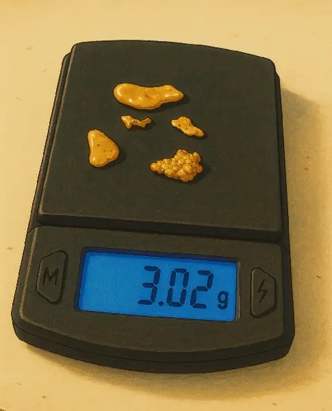 pesée de pépites d’or australienne