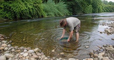 orpailleur qui cherche de l'or sur la Céze
